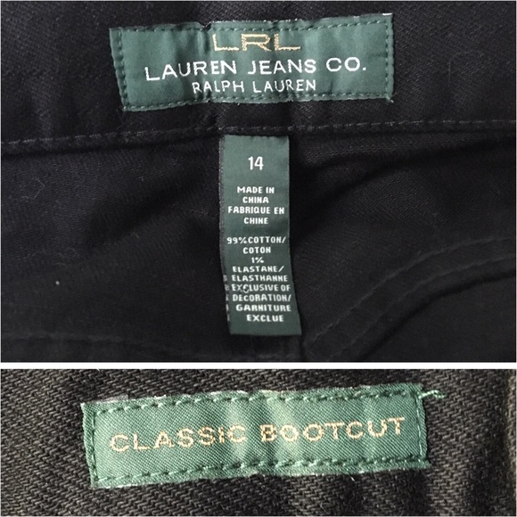 Lauren Jeans 14 Black Classic Boot Cut Flap Button - Picture 7 of 8